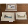 Image 1 : 3 x Framed Artworks of Winter Forest Coastal and Beachfront Scenes - Artists Unknown/Illegible