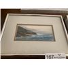 Image 2 : 3 x Framed Artworks of Winter Forest Coastal and Beachfront Scenes - Artists Unknown/Illegible