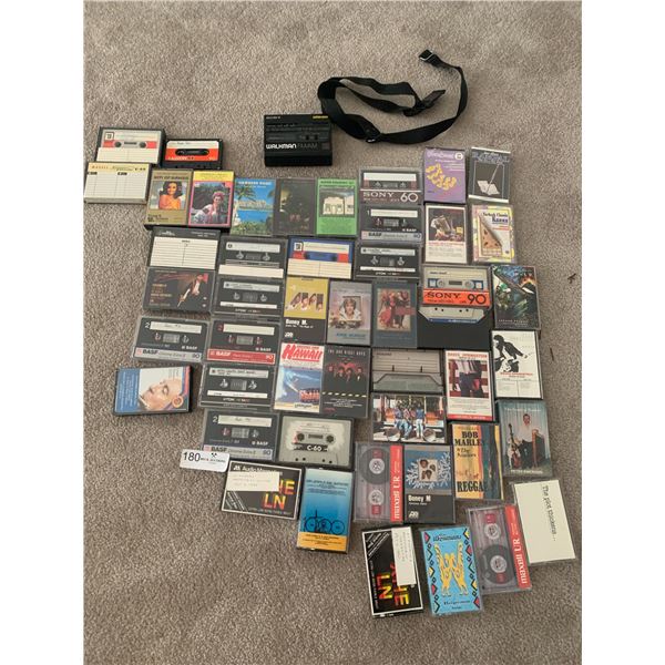 Sony Walkman Mega Bass - Model WM-AF64/BF64 & Assorted Cassette Tapes