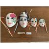 Image 1 : Collection of Decorative Ceramic Mardi Gras Masks & Vintage Hohner Marine Band Harmonica (Key of A)