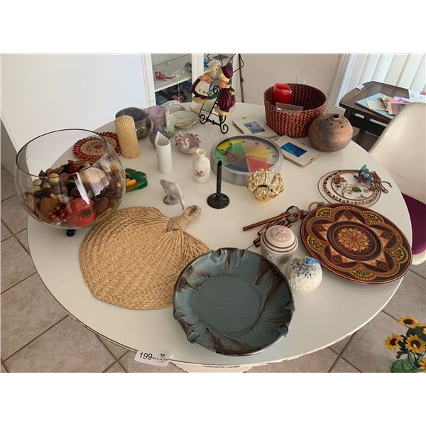 Assorted Home Decor - Including Wall Clock, Decorative Plates, Vases, Candles, & More!