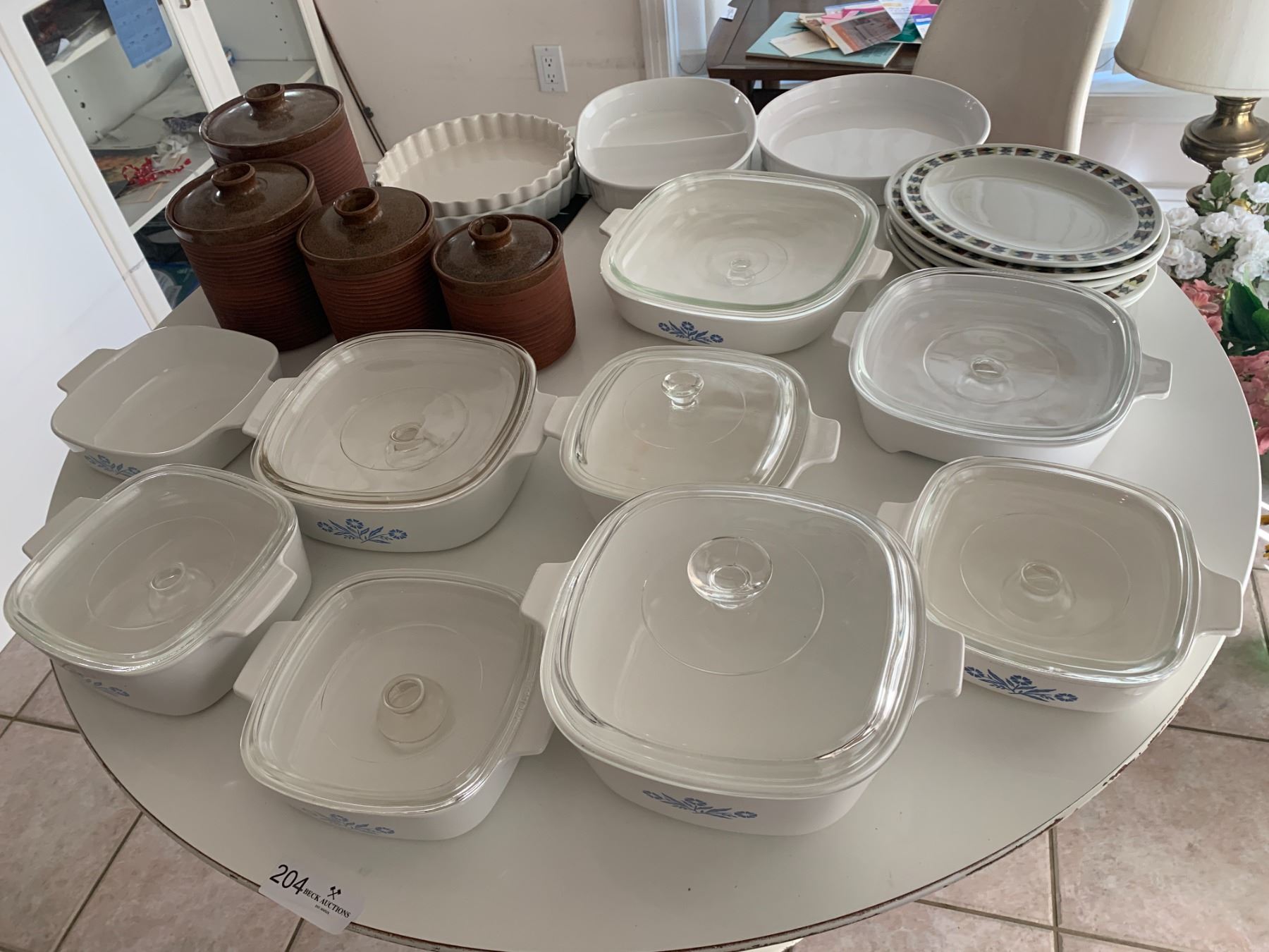 Assorted Kitchenware - 9 x CorningWare Casserole Dishes, Ceramic Pantry ...