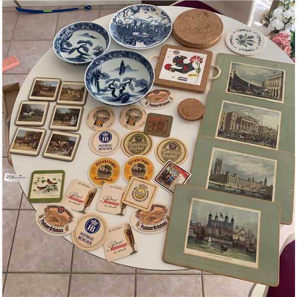 Decorative China & Assorted Coasters