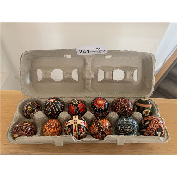 12 x Hand-Painted Ukrainian Easter Eggs (Pysanky)