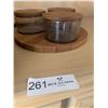 Image 2 : Wooden Bowl, 2 x Candle Holders, Cutting Board, Condiment Containers