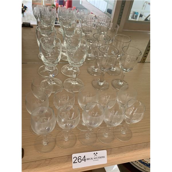 11 x Vodka Shot Glasses & 8 x Port Wine Glasses