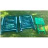 Image 2 : 2 x Reclining Plastic Lawn Chairs, Small Plastic Side Table, & 4 x White Plastic Chairs