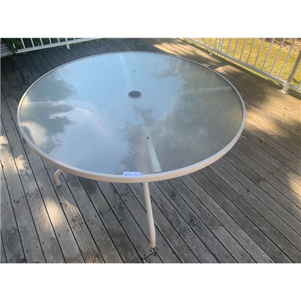 Round Outdoor Glass Top Table