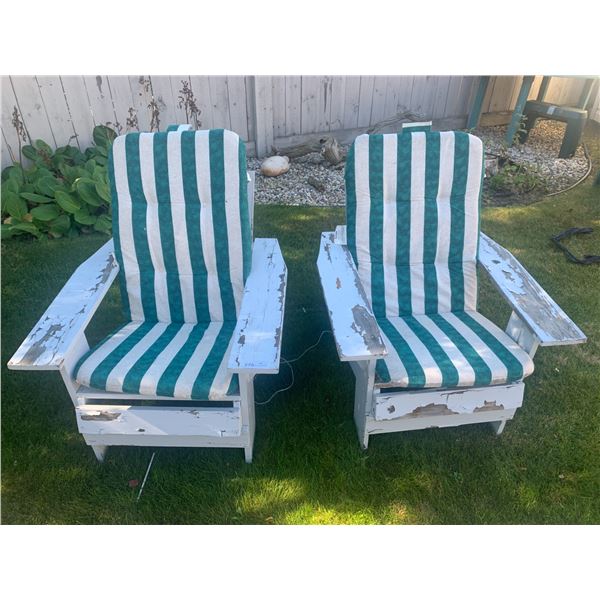 2 x Adirondack-Style Wooden Lawn Chairs