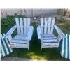 Image 2 : 2 x Adirondack-Style Wooden Lawn Chairs