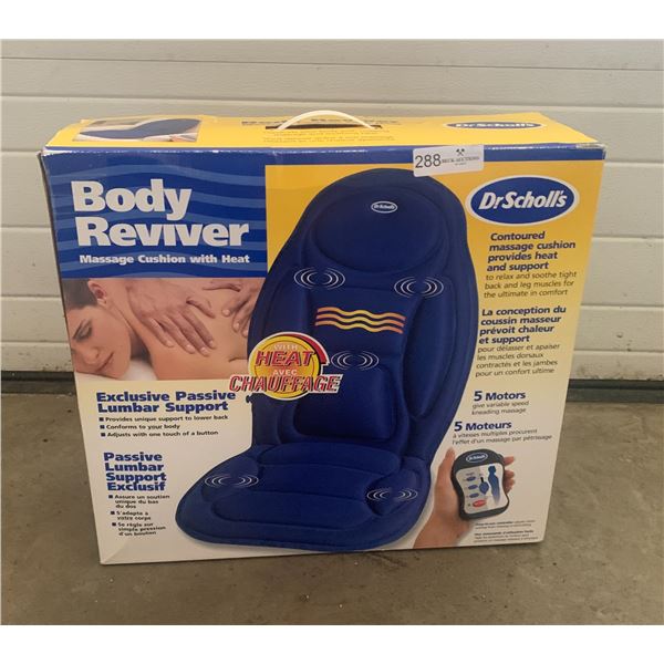 Dr. Scholl's Body Reviver Massage Cushion w/ Heat & Footvibe Model USJ-784 Foot Massager