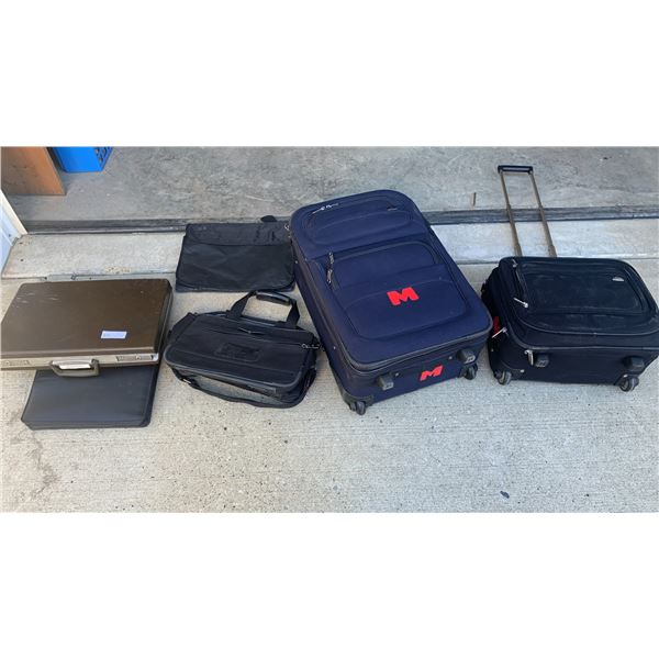 Assorted Luggage, Briefcase, & File Folders