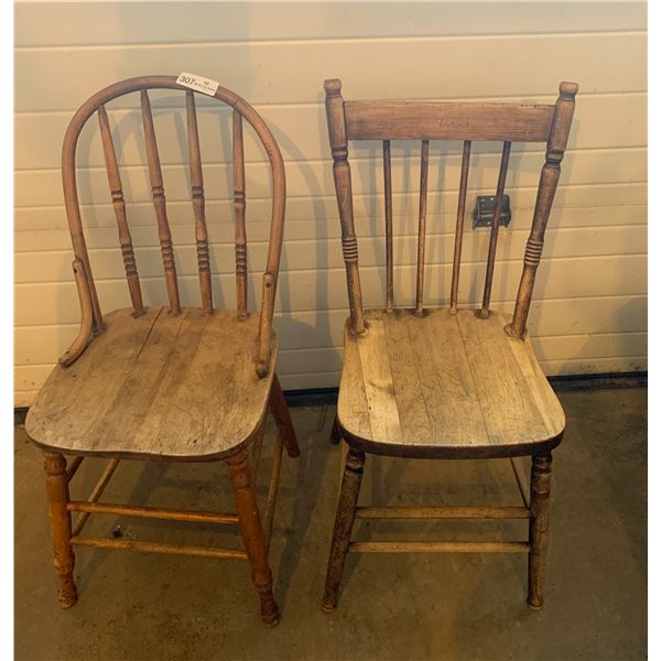 2 x Vintage Wooden Chairs