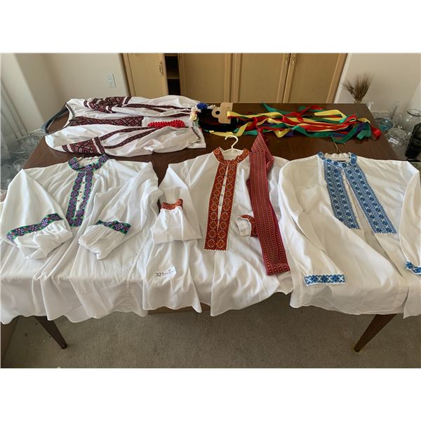 3 x Men's and 1 x Women's Ukrainian Embroidered Shirts - Size Unknown