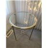 Image 1 : Glass Side Table w/ Metal Accents