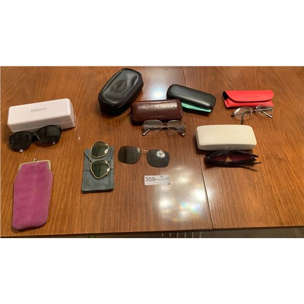 Assorted Eyeglasses and Eyeglass Cases (Including DKNY and Versace!)