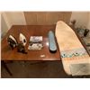 Image 1 : 2 x Clothing Irons (Black & Decker, GE), Proctor Silex Travel Iron (New), and 2 x Ironing Boards