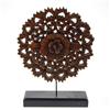 Image 1 : Burmese Teak Carved Lotus Panel On Base  (CLB-311)