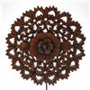 Image 2 : Burmese Teak Carved Lotus Panel On Base  (CLB-311)