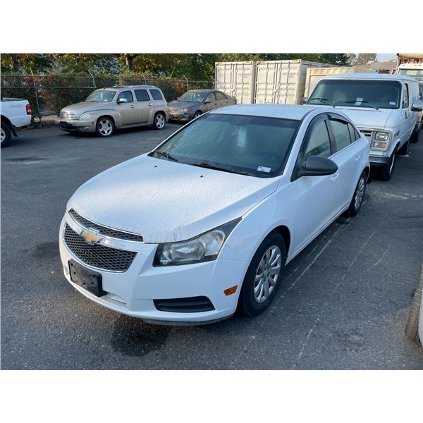2011 CHEVROLET CRUSE, 4 DR SEDAN, GREY/WHITE, VIN# 1G1PC5SH7B7300210