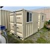Image 2 : BEIGE PORTABLE OFFICE CONTAINER W78" X L98" X H89" WITH WINDOW AND LOCKING MAN DOOR