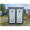 Image 3 : NEW BASTONE LOCKING PORTABLE MOBILE DOUBLE TOILET WITH TWO TOILETS, TWO SINKS, FANS, & KEYS