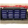 Image 1 : BLUE STEELMAN 20 DRAWER WORKBENCH H36" X W88" X D24" WITH ANTI-SLIP LINING