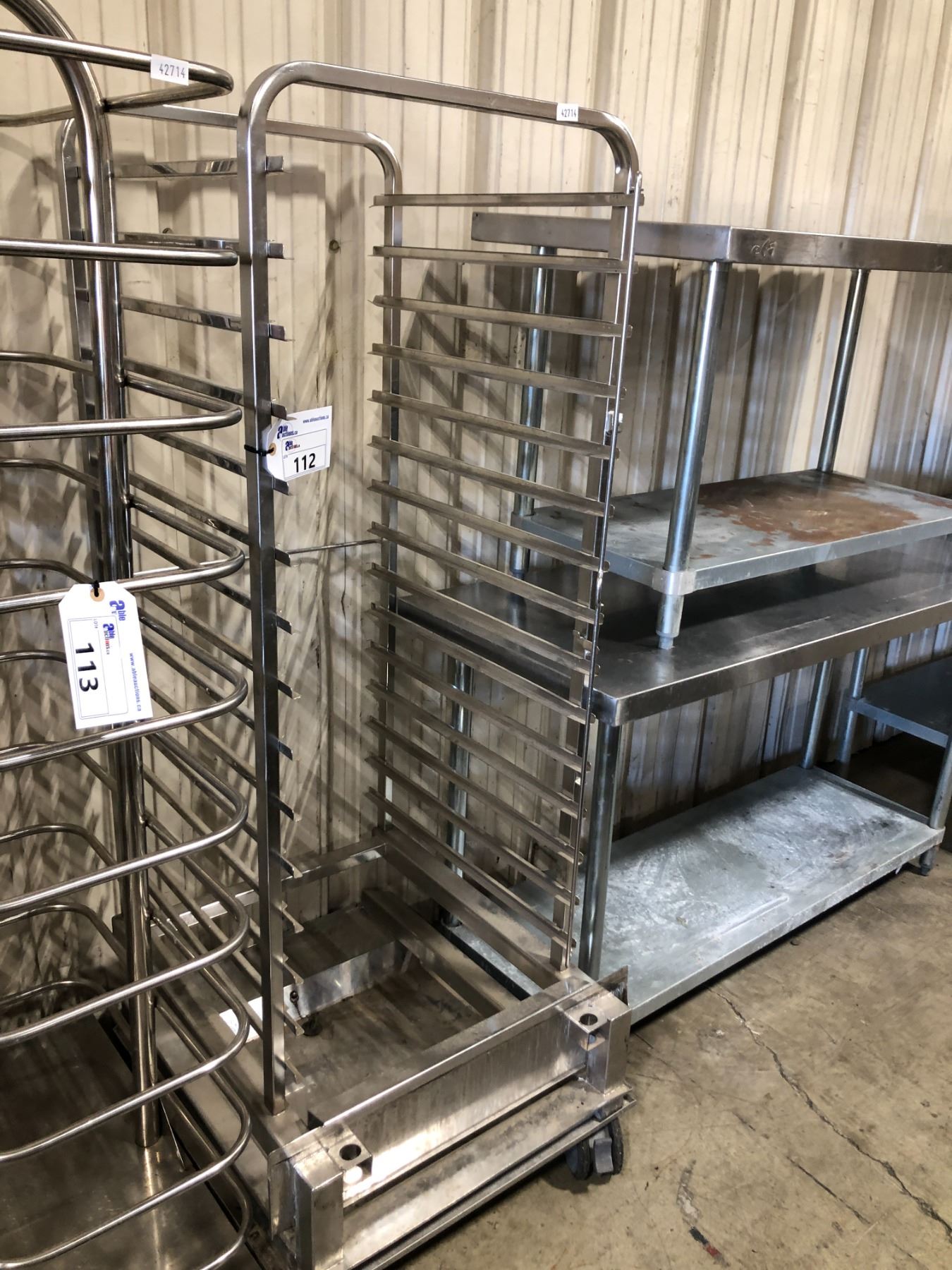 15 TRAY MOBILE LOCKING STAINLESS STEEL COMMERCIAL BAKERS RACK