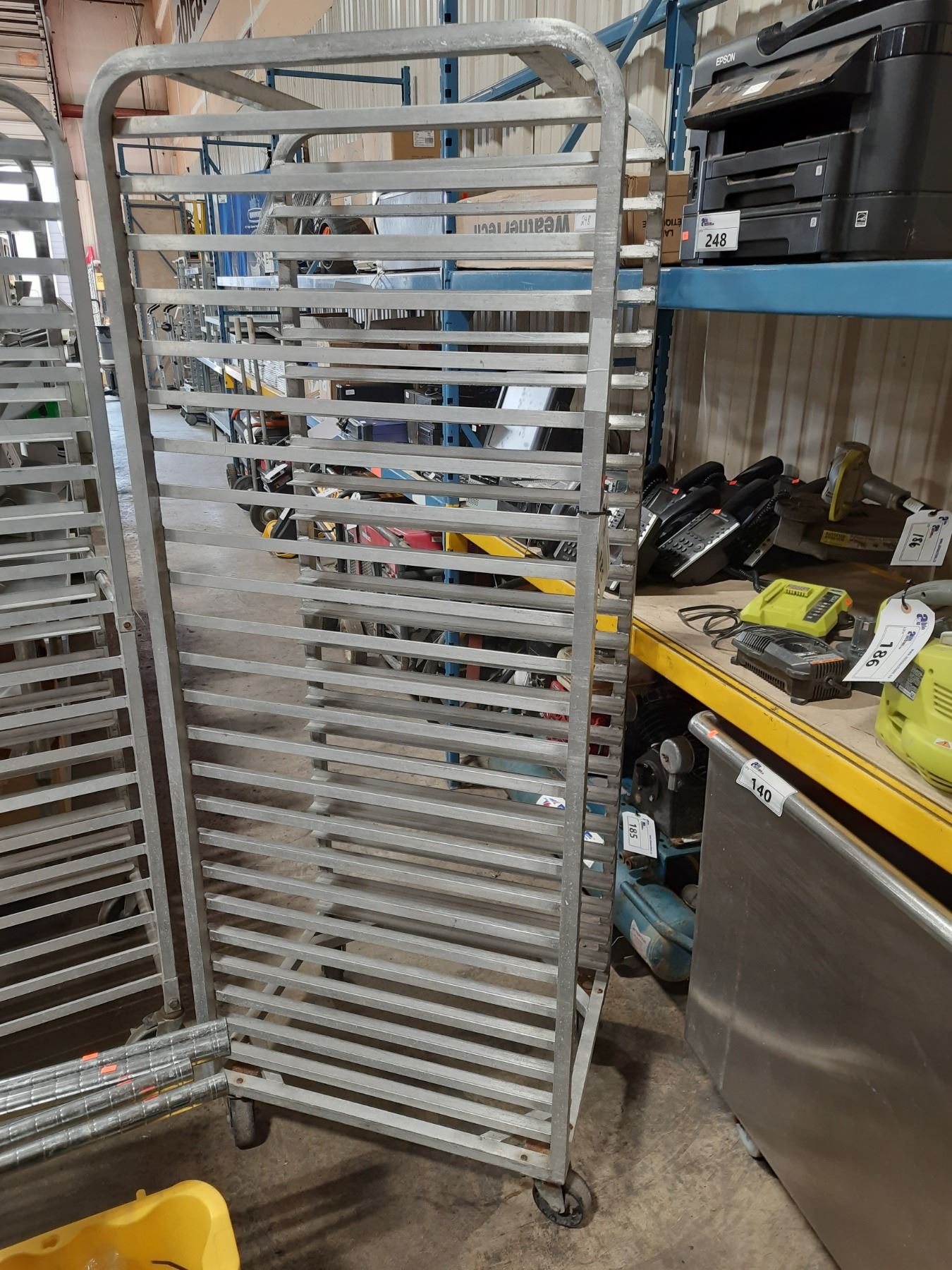 20 TRAY ALUMINUM MOBILE COMMERCIAL BAKERS RACK