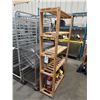 Image 1 : 3 TIER METRO RACK WITH ASSORTED COMMERCIAL JANITORIAL EQUIPMENT, 3 FIRE EXTINGUISHERS &