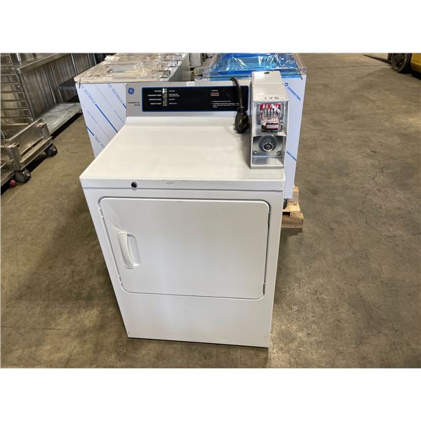 GENERAL ELECTRIC COMMERCIAL WHITE COIN OPERATED ELECTRIC DRYER