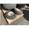 Image 1 : 2 SWALLOW ST205/75 D14 TRAILER TIRES ON WHITE 5 BOLT STEEL RIMS