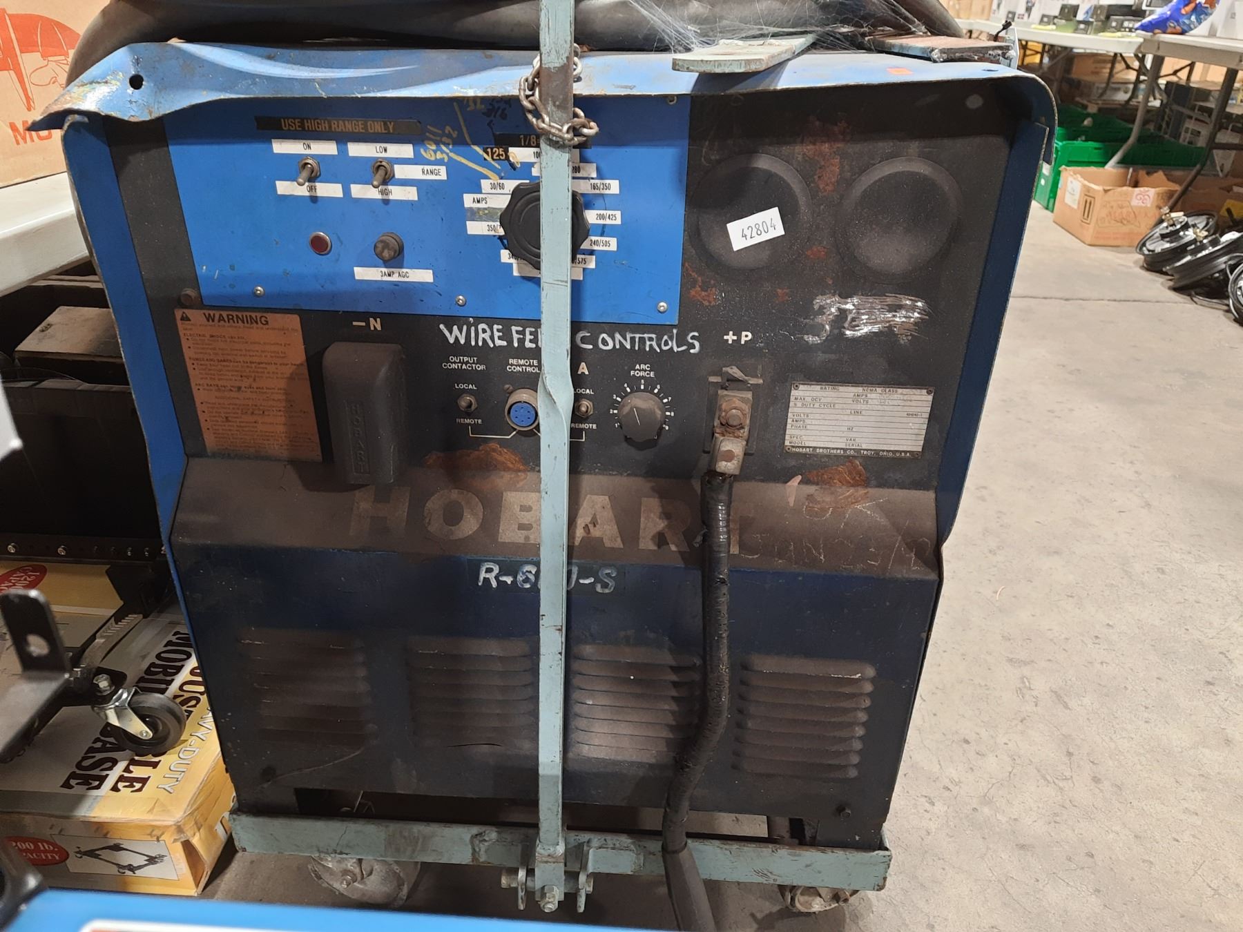 HOBART R-600-S MOBILE HEAVY DUTY MEGA-ARC 600 AMP WELDER WITH GUN ...