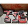 Image 2 : 2- MILWAUKEE CORDLESS HEAVY DUTY DRILLS WITH EXTRA BATTERY, CHARGER & HUSKY TOOL BAG