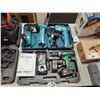 Image 1 : HITACHI DV18DVC CORDLESS HAMMER DRILL WITH CHARGER, BATTERY IN HARD CASE BOX & MAKITA 6012HD