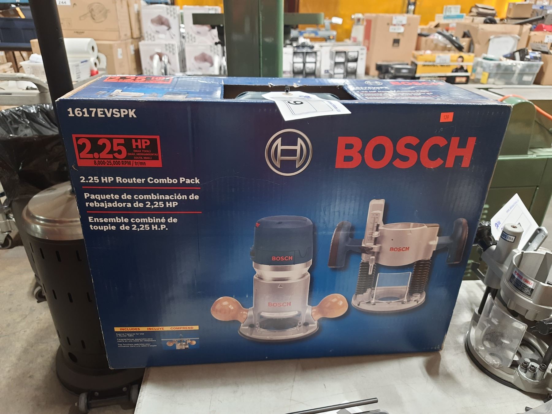BOSCH 1617EVSPK 2.25 HP ROUTER COMBO PACK IN BOX