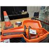 Image 2 : HUSQVARNA 61 GAS POWERED CHAIN SAW IN HARD TRANSPORT CASE WITH BLADE COVER, 6 PACKS OF 20" CHAIN, &