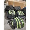 Image 2 : 5 BLACK / GREEN VOSS V-052 ASSORTED-SIZED MOTORCYCLE HELMETS