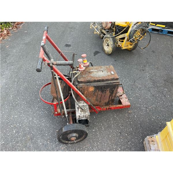 ORANGE INDUSTRIAL WALK-BEHIND TAR SPREADING MACHINE