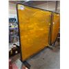 Image 2 : 4- YELLOW 6' X 6' TILLMAN WELDING CURTAIN WITH STAND