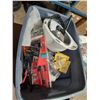 Image 2 : BIN OF ASSORTED TOOLS & SAFETY HELMET