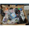 Image 2 : BOX OF ASSORTED FLASHLIGHTS, ELECTRONICS, & CASTERS