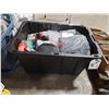 Image 2 : BIN OF ASSORTED CAMPING GEAR & BLANKETS