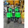 Image 2 : GREEN KAWASAKI GAS POWERED QUAD MOTORCYCLE ( NEEDS CARBURETOR, BRAKES UNHOOKED )
