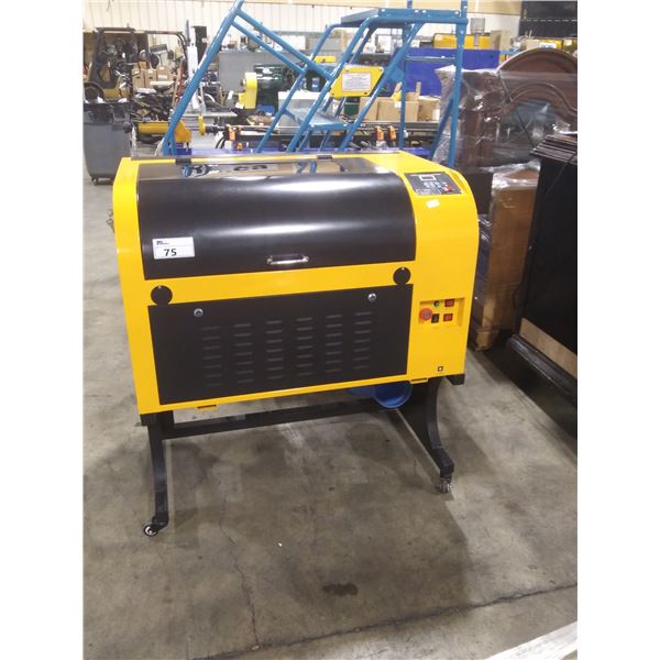 HORIZONTAL CLASS 4 YELLOW 80 WATT CNC LASER CUTTING MACHINE WITH ROTARY ...