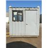 Image 1 : *W GREY METAL 8'4"H X 95"D X 8'6"W SINGLE MAN DOOR, ONE WINDOW PORTABLE OFFICE / STORAGE CONTAINER