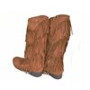 Image 3 : Suede Like Fringed High Top Boots, Size 10M