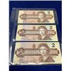 Image 1 : Bank of Canada 1986 Two Dollar Bills - Lot of 3