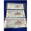 Image 2 : Bank of Canada 1986 Two Dollar Bills - Lot of 3