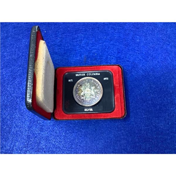 Royal Canadian Mint Silver Dollar Cased- 1871, British Columbia, 1971